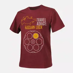 Футболка Helikon-Tex T-Shirt (Travel Advice: Russian Luck), Melange Red