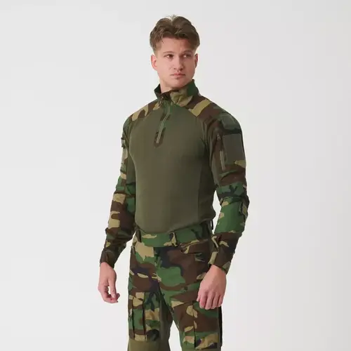 Боевая рубашка Helikon-Tex MCDU Combat Shirt — PolyCotton Stretch Ripstop, US Woodland / Olive Green